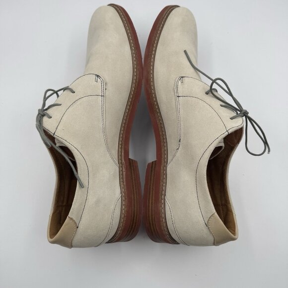 Florsheim Suede Leather Oxford Men's 12 Beige Dress Shoes Wedding Formal Event - Picture 9 of 15